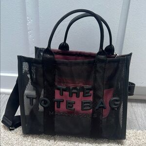 Marc Jacobs Black and pink mesh Tote